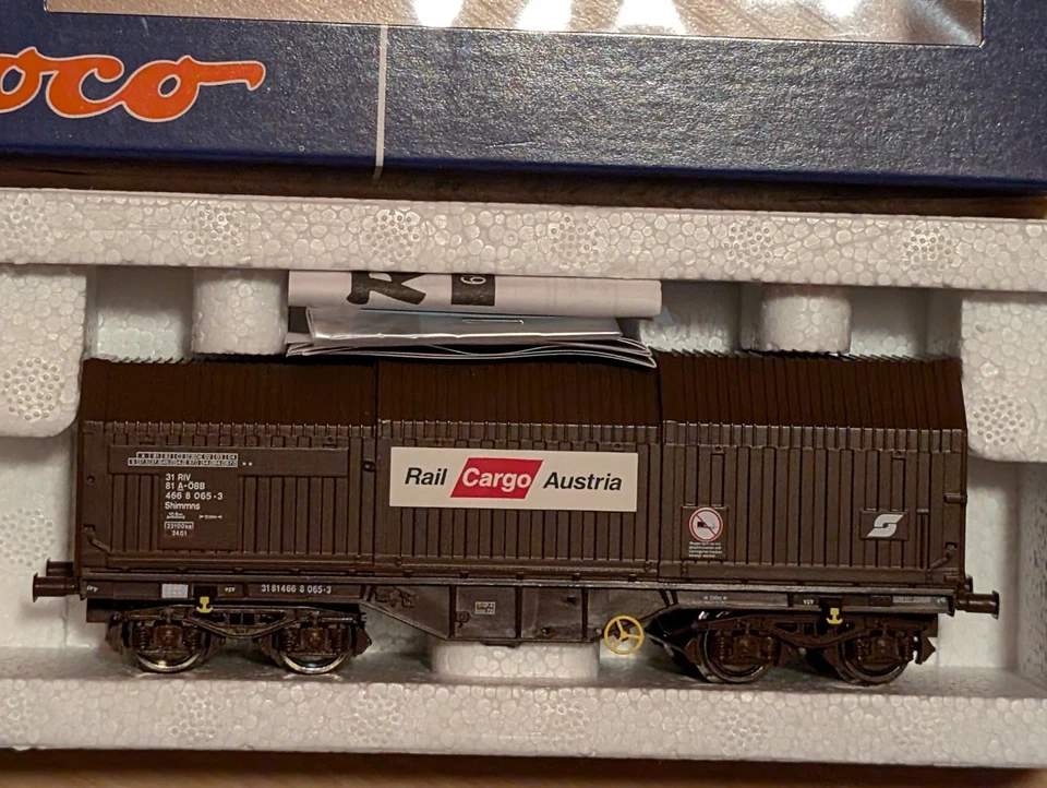 Roco 66427 Teleskophaubenwagen der ÖBB Rail Cargo Austria NEU in OVP - Bild 2 von 2