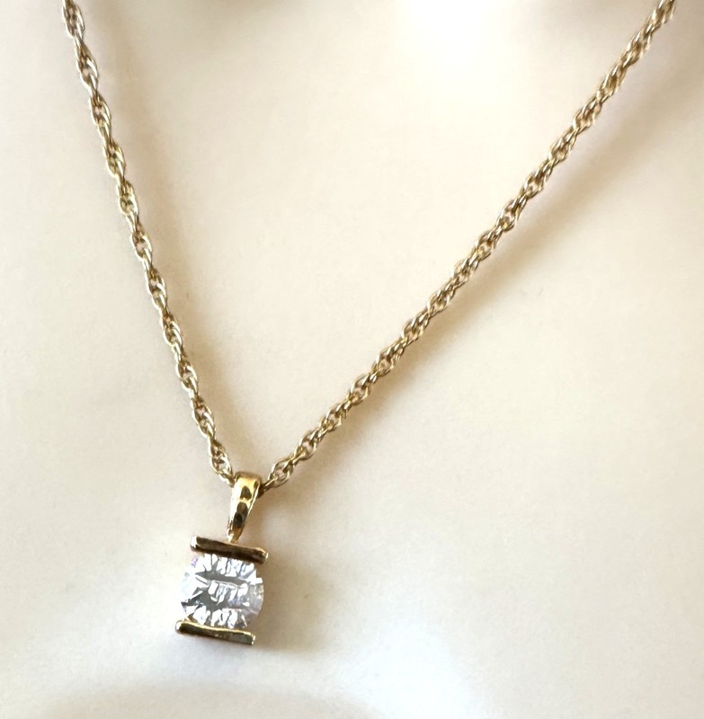 Vintage Crystal Rhinestone Pendant Chain Necklace & Earrings Pierce Post