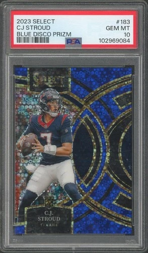 2023 Panini Select CJ Stroud Blue Disco Premier RC /25 PSA 10