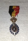 No. 3 ENABLED MEDAL, MORALITY, BELGIAN, SILVER GOLD ENAMEL BLUE, RED, BLACK