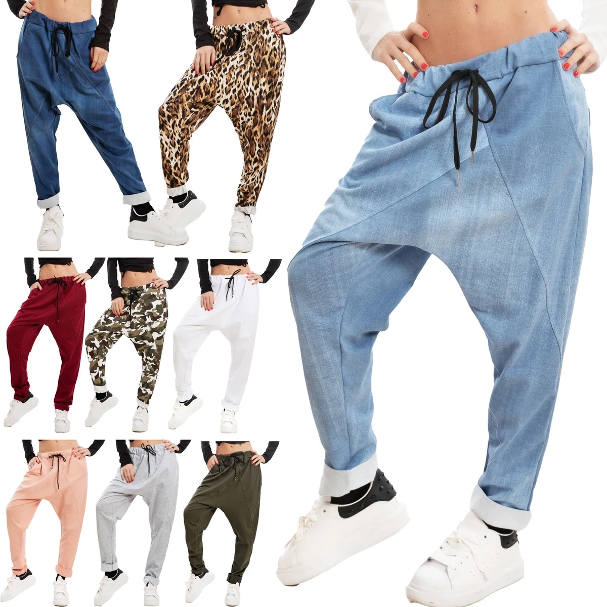 Pantaloni donna harem eleganti con cavallo basso - La Strega di Biancaneve