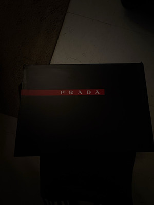 PRADA 5E6141 Red White Low Top Lace Up Athletic Sneakers Unisex New with Box