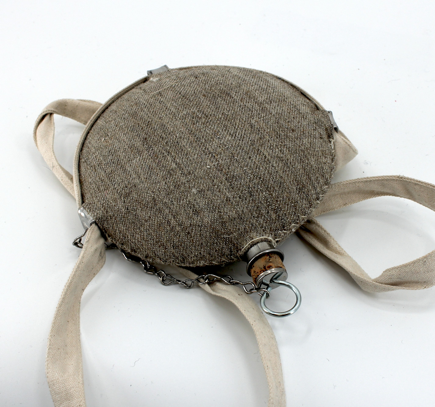 Civil War Stainless Bullseye Pattern Canteen - Jean Wool Cover