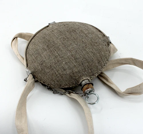 Civil War Stainless Bullseye Pattern Canteen - Jean Wool Cover