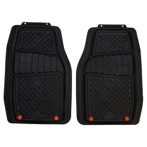 Armor All Cut to Fit Black HD Rubber All Season Diamond Plate Floor Mat Pair - 第 3/3 張圖片