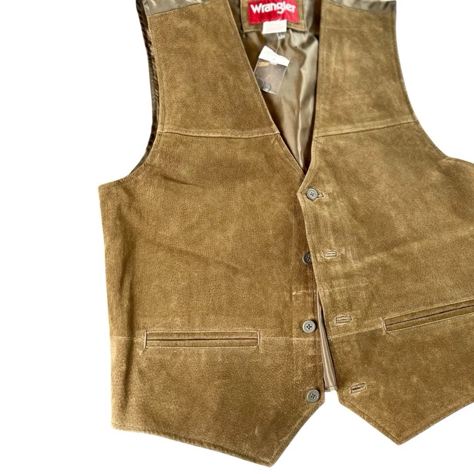 全新带标签复古牧马人男式英雄真皮背心,尺寸 M — 第 2/4 张图片