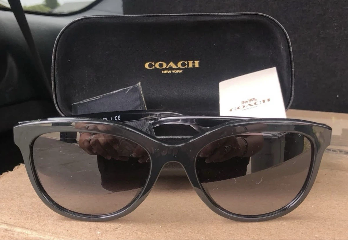 Coach HC8171 Crystal Gray Black Mosaic Blue Oval Cat Eyes Sunglasses 56-18 140 Coach Women main image 3