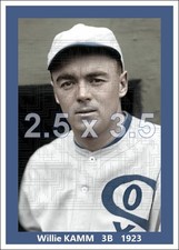 Willie Kamm - 1923 Chicago White Sox - 2.5 x 3.5 custom card (blank back)