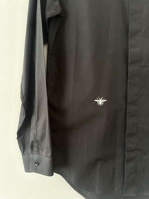 Dior Homme Hedi Slimane FW06 Black Cotton Poplin Shirt Bee