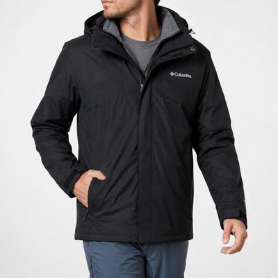 Columbia Men's Bugaboo II Fleece Interchange 3 in 1 Hooded Ski Jacket Black M