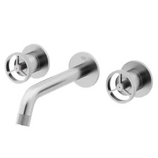 Vigo Cass 1.2 GPM 3" Double Handle Wall Mounted Widespread Bathroom Faucet
