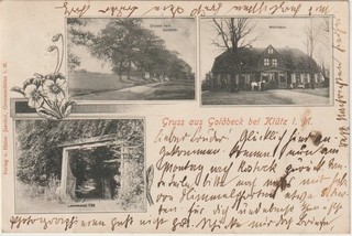 Sehr Schöne Litho Karte Von Gruss aus Goldbeck bei Klütz in Mecklenburg Gel.