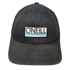 O'Neill Snapback Trucker Hat Black One Size Adjustable Mesh Back Embroidered