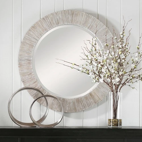 Uttermost Repose Natural Bamboo 36" Round Wall Mirror - Picture 1 of 7