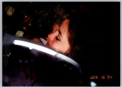 Vtg Color Snapshot Young Woman Hugging Dad After Graduation Ceremony 1994