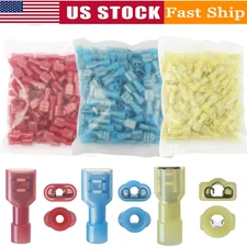 200/100PCS Female Male Spade Crimp Terminals Insulated Wire Connectors 22-10AWG