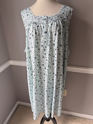 Croft & Barrow Intimates Women s 4X Plus Blue Floral Knit Round Neck Gown