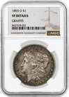 1893 O $1 Morgan Silver Dollar NGC VF Details Graffiti Circulated Key Date Coin
