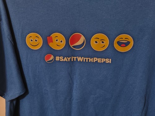 T-shirt Say It With Pepsi XL manica corta blu royal - Foto 4 di 6