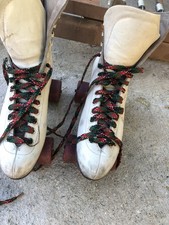 Riedell Vintage Roller Skates Chicago Custom With Powell Bones Pink Rats Wheels