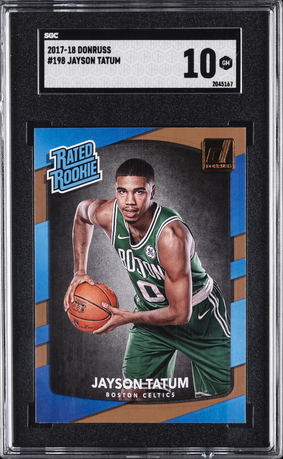 2017 PANINI DONRUSS #198 JAYSON TATUM ROOKIE RC SGC 10 GM