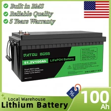 48V 100Ah Battery Lithium LiFePO4 5120Wh Rechargeable 15000+Deep Cycle Golf Cart