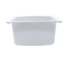 22 In. X 25 In. X 13.75 In. Molded Fiberglass Drop in Utility Sink in White