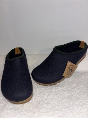 New Haflinger 42 Grizzly Denim Wool Comfort Slippers/Clogs 9 US Men Blue Green