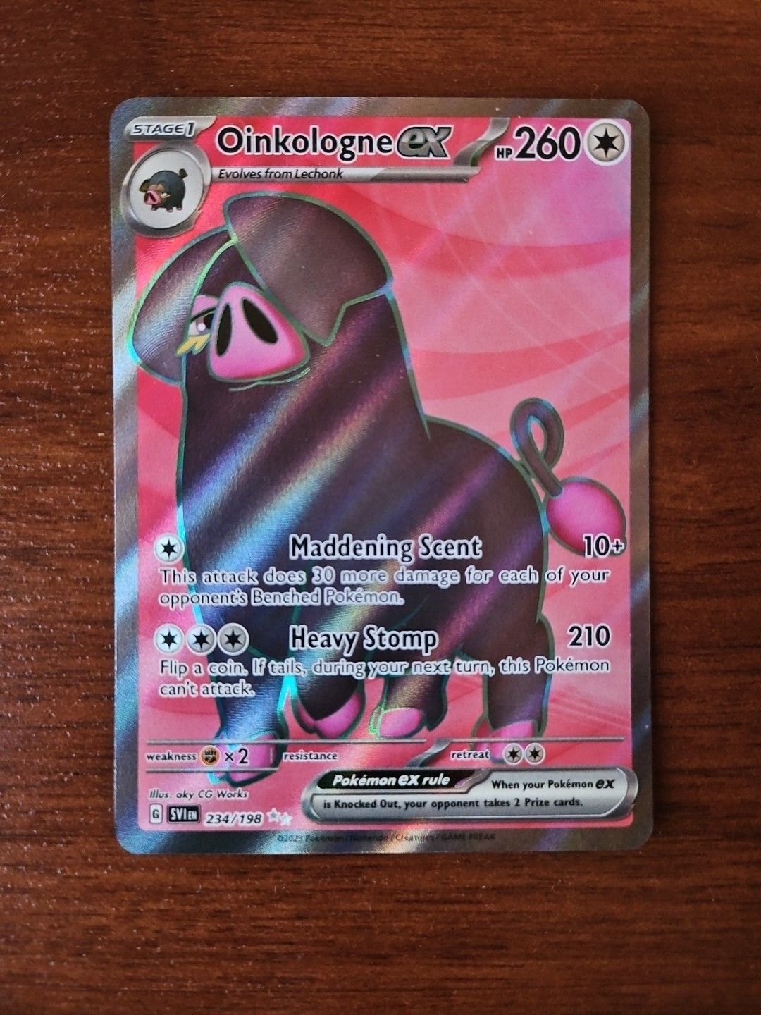 Pokemon Scarlet & Violet Base - 234/198 OINKOLOGNE EX, Holo Full Art Ultra Rare