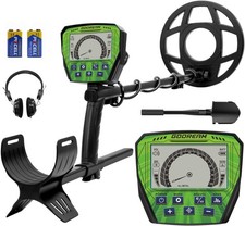 GDDREAM Metal Detector for Adults, Outdoor Treasure Hunting Kit Green Black