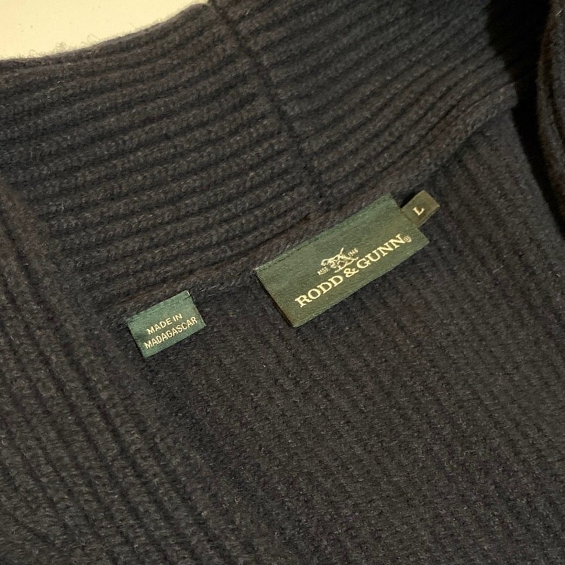 Rodd & Gunn Wool Shawl Collar Cardigan Sweater Men's Large Academia Old Money