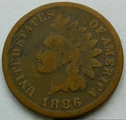 US 1886 Indian Head Cent  **