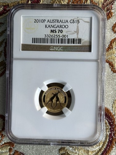 2010 P Australia $15 Kangaroo MS70 1/10 ounce .9999 Gold - Picture 4 of 4