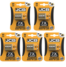 5x JCB 9V Super Alkaline Block Battery Cell PP3 Genuine Batteries 6LR6I 9 Volts