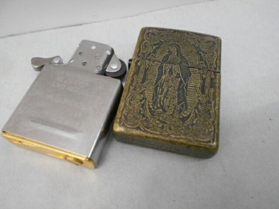 Zippo 2025 Virgin Mary Antique Finish Metal Pad Type Oil Lighter