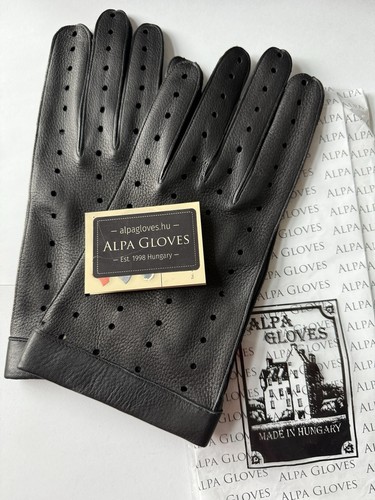 Alpa Gloves HU Unlined Leather Men’s 8.5 Deerskin Driving Gloves Black Large - Picture 1 of 5