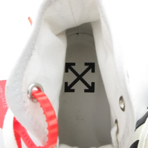 Off White VULCANIZED MID TOP Sneakers White Canvas Men's Size 42 Used thumbnail 7