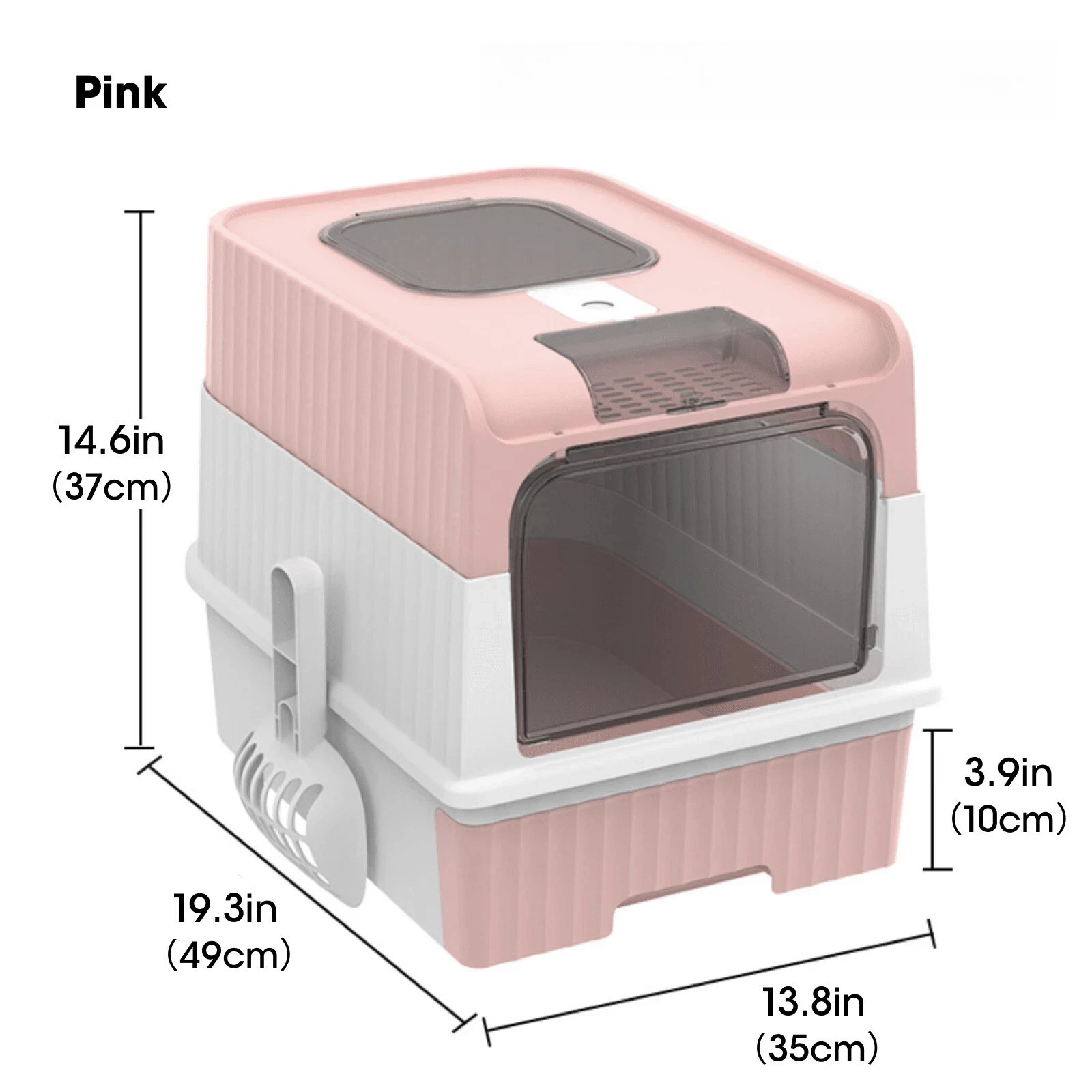 Fully Enclosed Extra Cat Litter Box Large Drawer Style with Scoop Foldable