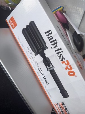 BaByliss PRO Porcelain Ceramic Triple Barrel Waver 8' cord Curling iron BP331SUC