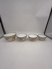 Vintage Huta Silesia Stacking set of 4 Nesting Bowls Enamel Made in Poland