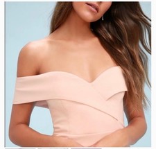 Song of Love Blush Pink Off-the-Shoulder Dress