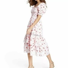 LoveShackFancy x Target Dress Women's Floral Cottagecore Midi Dress Small Pink