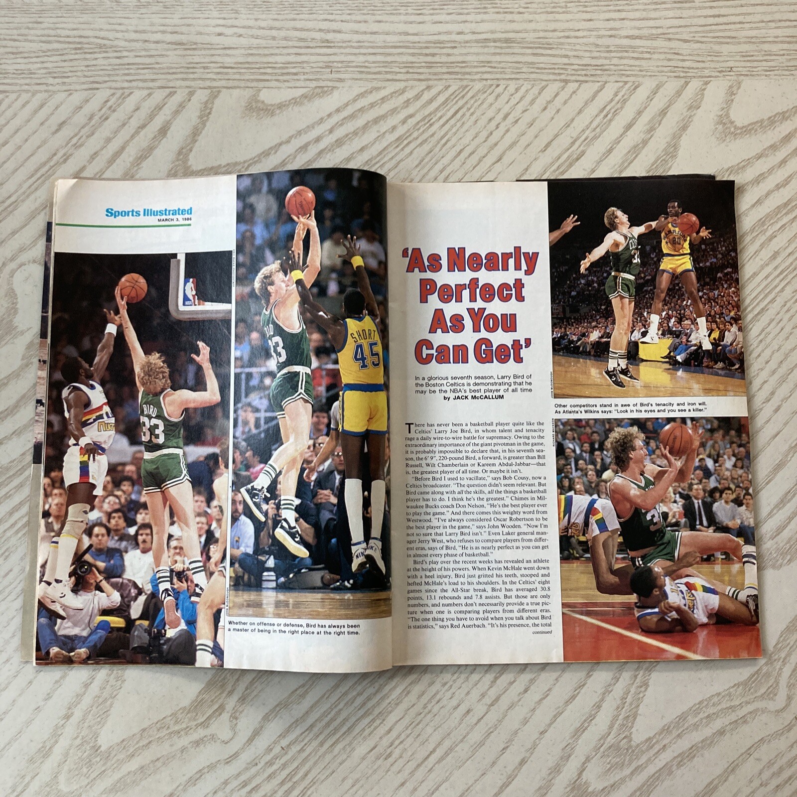 Lot of (4) Sports Illustrated Boston Celtics Covers Bird McHale 1986