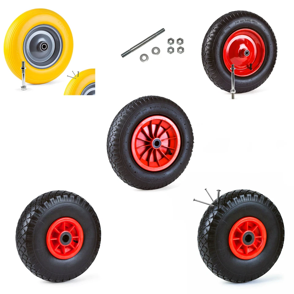 Grafner Sackkarrenrad Schubkarrenrad Rad FlatFree Luftbereift PU Ersatzrad