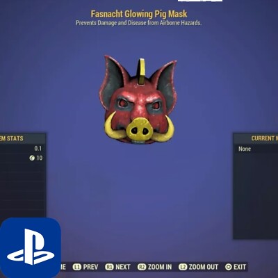 Glowing Pig Mask Fastnacht Playstation PSN PS4/PS5