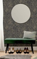 Vliestapete Blattmuster Dschungel Tropen Schwarz Gold Metallic A51403 (6,16€/1Qm