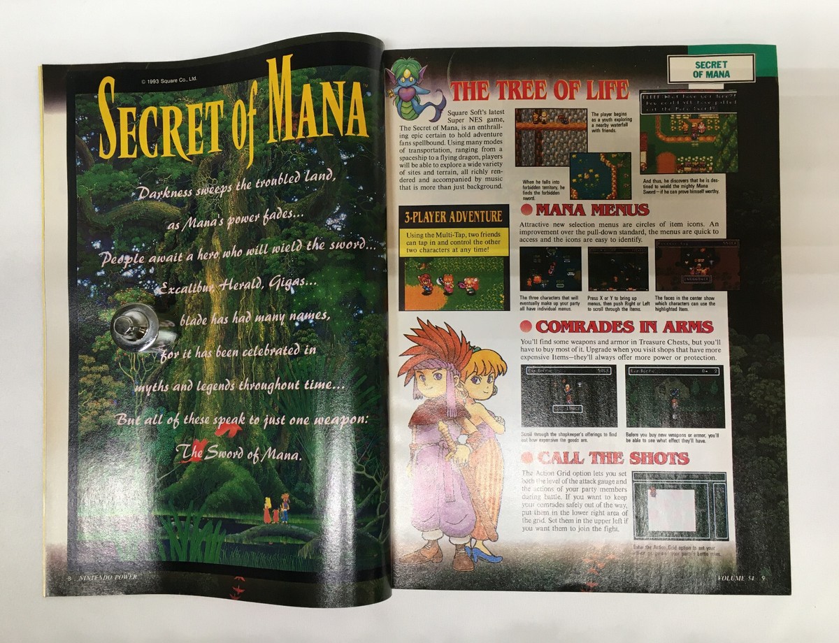 Nintendo Power Magazine Volume 54 November 1993 Secret of Mana +