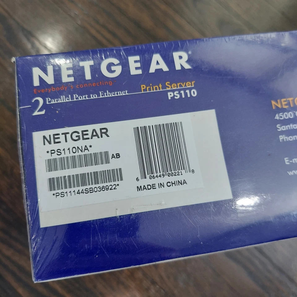 NETGEAR PS110 10/100 PARALLEL 2-PORT PRINT SERVER ULAT-13 Printer Sharing Sealed - Image 4 of 4