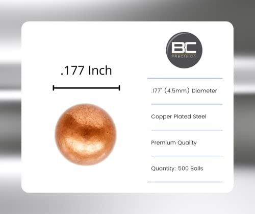 10,000 ct Copper Plated Steel Metal BBS 4.5mm (.177 Cal) - BC Precision - Picture 3 of 4