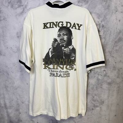 Vintage MLK Rap Tee Style Polo Shirt Mens XXL Dr Martin Luther King Day Parade